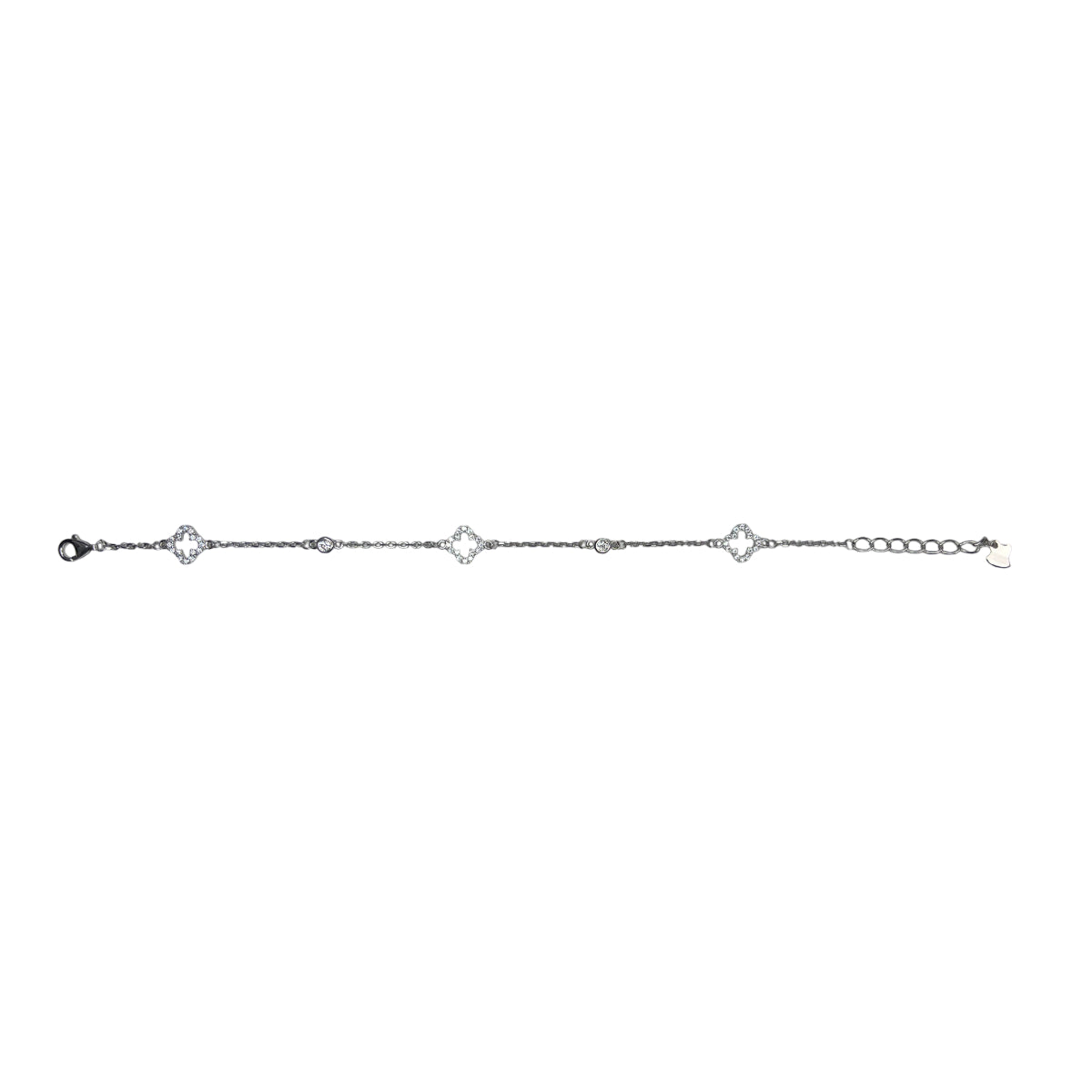 Bracciale Donna Re Mida Argento Quadrifogli Zirconi BR-Djv-9
